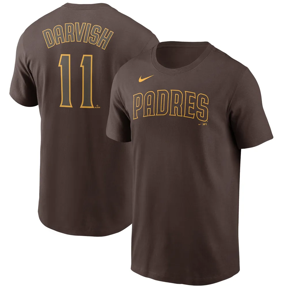 Nike Men's Nike Yu Darvish Brown San Diego Padres Name & Number T-Shirt