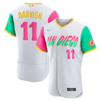 Mens NIKE San Diego Padres YU DARVISH Sewn JERSEY White P/S –