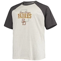 Men's Oatmeal/Heathered Charcoal San Diego Padres Big & Tall Raglan T-Shirt