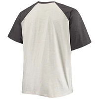 Men's Oatmeal/Heathered Charcoal San Diego Padres Big & Tall Raglan T-Shirt