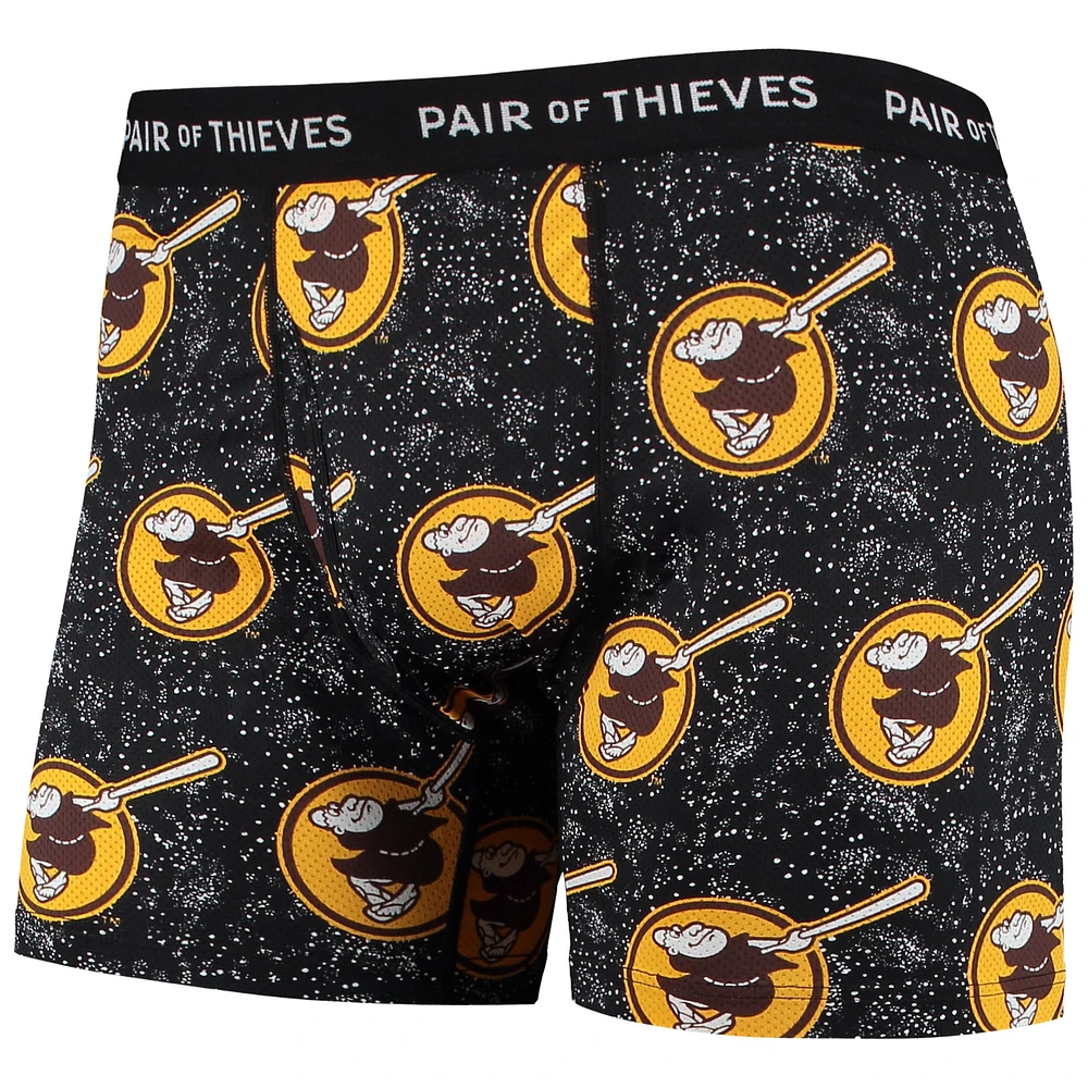Men's Pair of Thieves Black San Diego Padres Super Fit 2-Pack Boxer Briefs Set