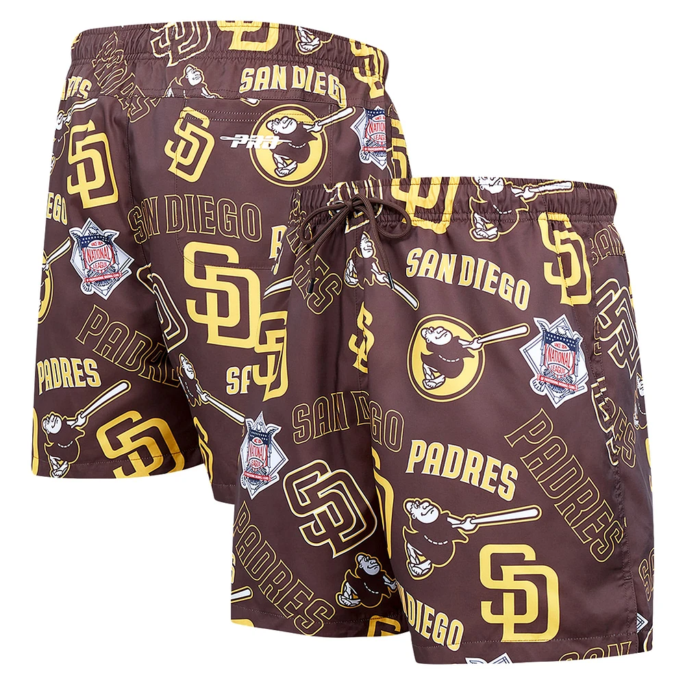 Men's Pro Standard Black San Diego Padres Toss Logo Woven Shorts