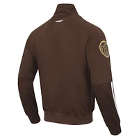 Veste de survêtement entièrement zippée Pro Standard marron San Diego Padres Fast Lane pour hommes