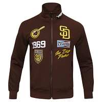 Veste de survêtement entièrement zippée Pro Standard marron San Diego Padres Fast Lane pour hommes