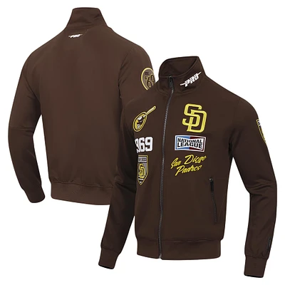 Veste de survêtement entièrement zippée Pro Standard marron San Diego Padres Fast Lane pour hommes