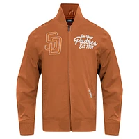 Men's Pro Standard Brown San Diego Padres Paint The City Twill Full-Zip Jacket