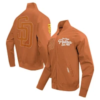 Men's Pro Standard Brown San Diego Padres Paint The City Twill Full-Zip Jacket