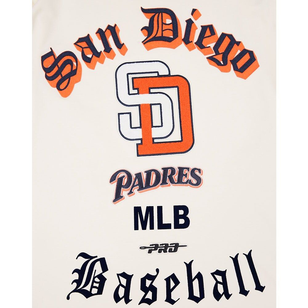 Pro Standard Men's Pro Standard Cream San Diego Padres Cooperstown  Collection Old English T-Shirt