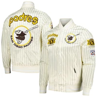 Veste Pro Standard pour hommes San Diego Padres Cooperstown Collection Pinstripe Retro Classic Satin Full-Snap