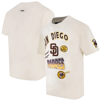 Men's Pro Standard Cream San Diego Padres Turn It Up Dropped Shoulder T-Shirt