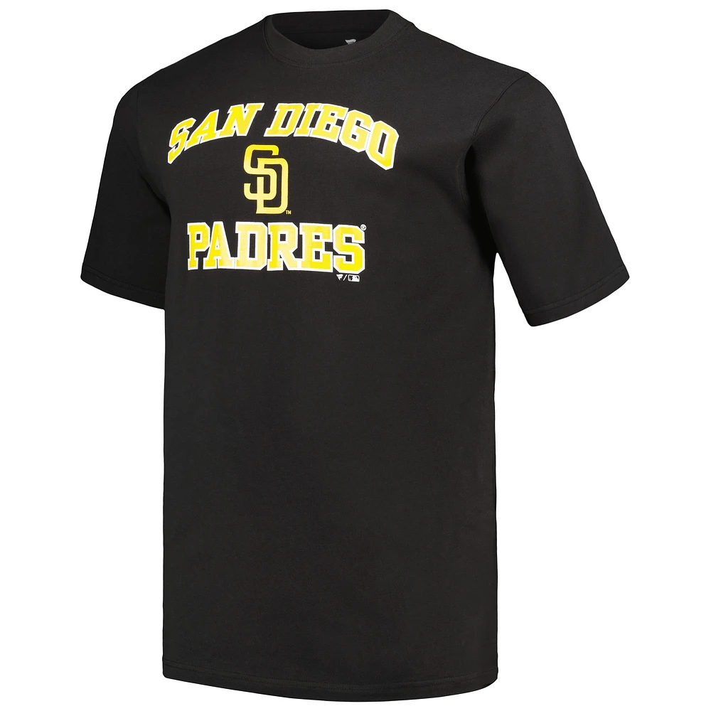 T-shirt San Diego Padres Big & Tall Profile noir/gris chiné pour homme