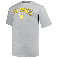 T-shirt San Diego Padres Big & Tall Profile noir/gris chiné pour homme