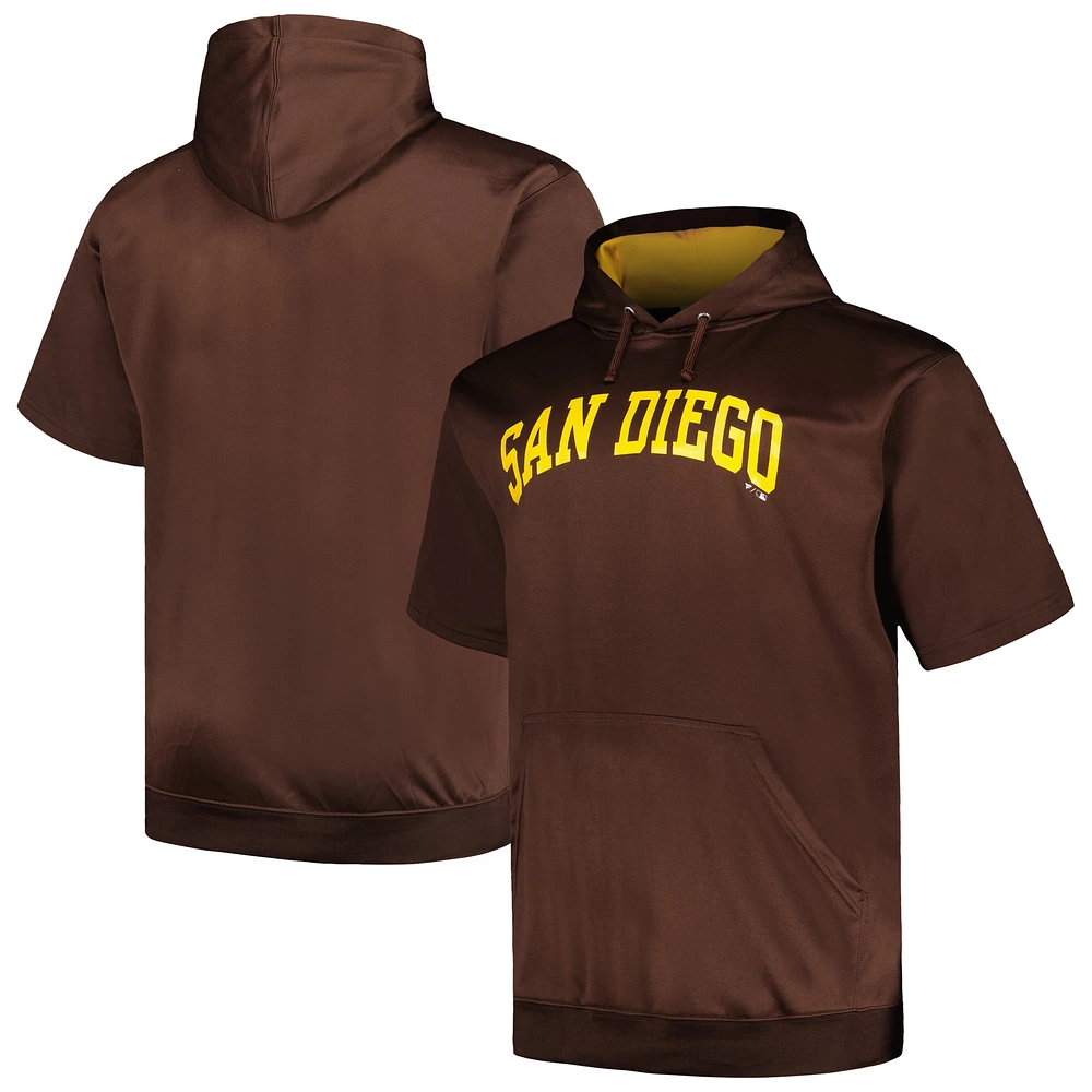 Sweat à capuche manches courtes contrastées Profile San Diego Padres Big & Tall pour homme