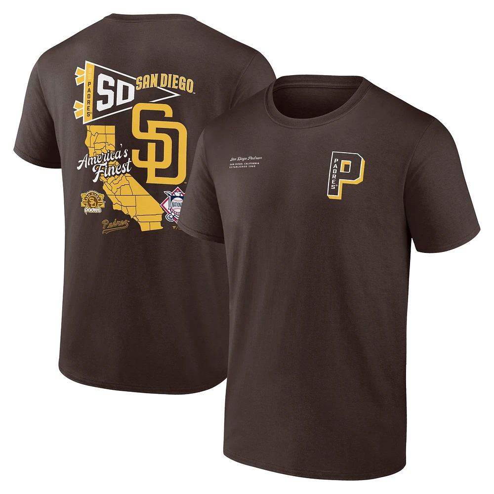 T-shirt Profile pour hommes, marron, San Diego Padres, Big & Tall Split Zone