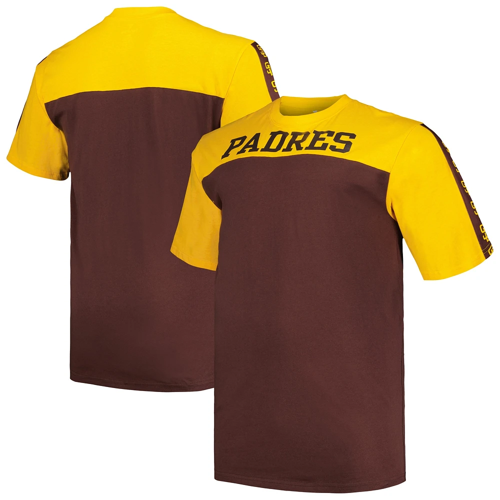 Men's Profile Gold/Brown San Diego Padres Big & Tall Yoke Knit T-Shirt