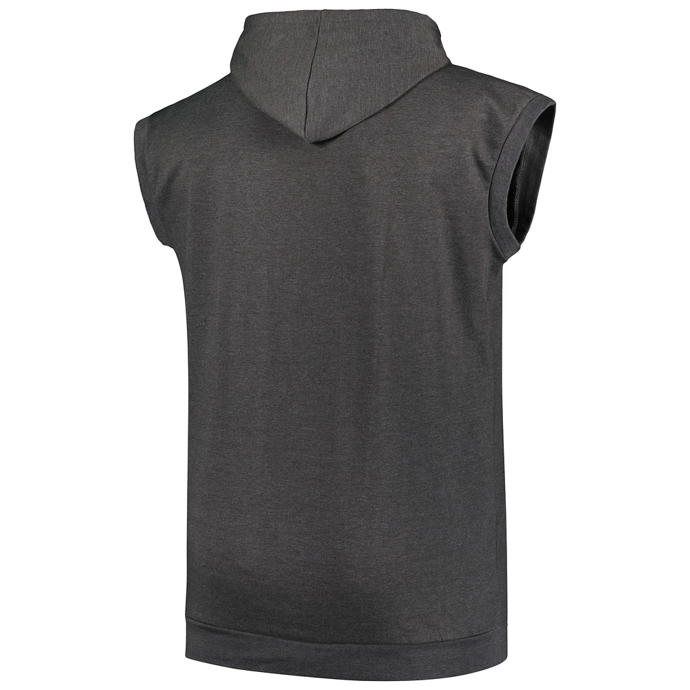 Sweat à capuche sans manches pour hommes Profile Heather Charcoal San Diego Padres Big & Tall Muscle