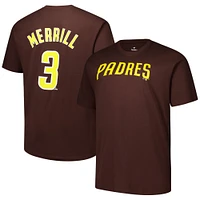 Men's Profile Jackson Merrill Brown San Diego Padres Big & Tall Name Number T-Shirt