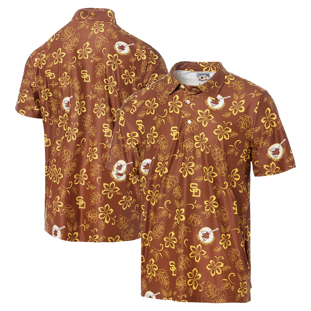 Polo de performance Reyn Spooner marron San Diego Padres Cooperstown Collection pour hommes