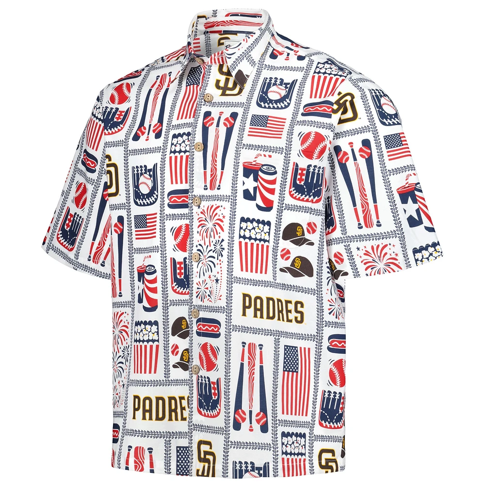 Men's Reyn Spooner White San Diego Padres Americana Button-Up Shirt