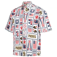 Men's Reyn Spooner White San Diego Padres Americana Button-Up Shirt