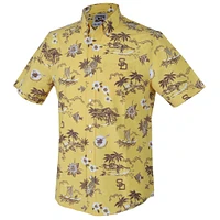 Chemise boutonnée jaune Reyn Spooner pour homme, Padres de San Diego, Kekai
