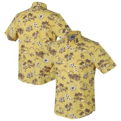 Chemise boutonnée jaune Reyn Spooner pour homme, Padres de San Diego, Kekai