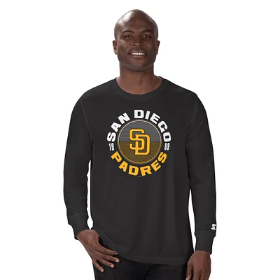 T-shirt à manches longues noir pour homme des Padres de San Diego