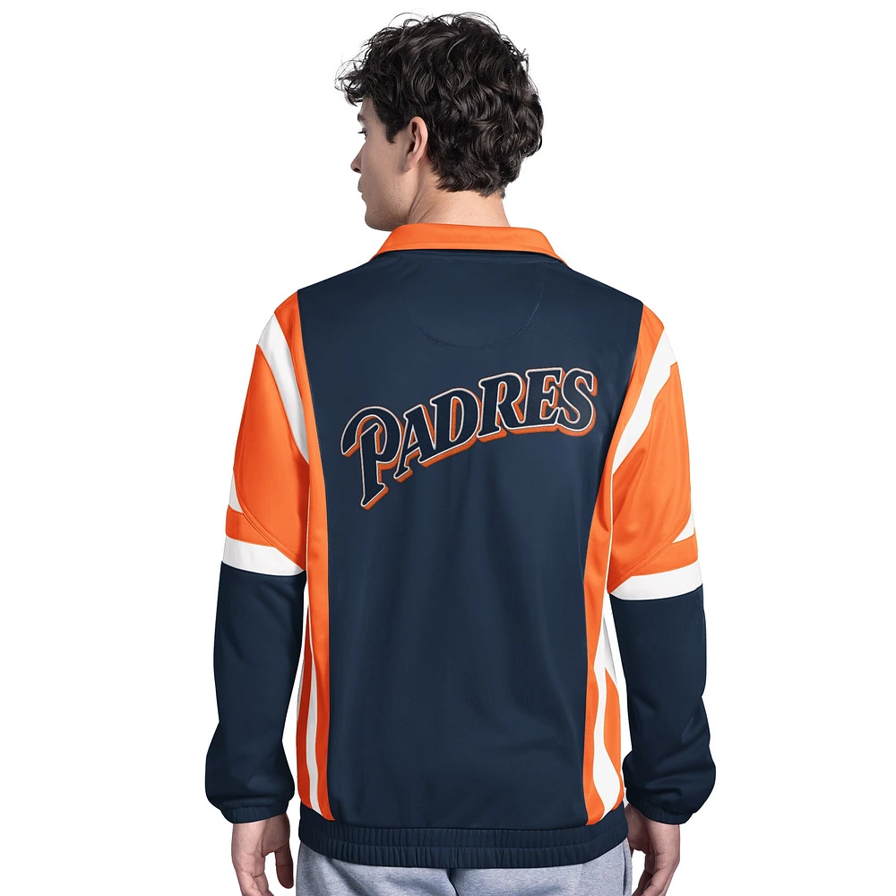 Veste de survêtement zippée en tricot Contender des Padres San Diego pour homme, marron/or