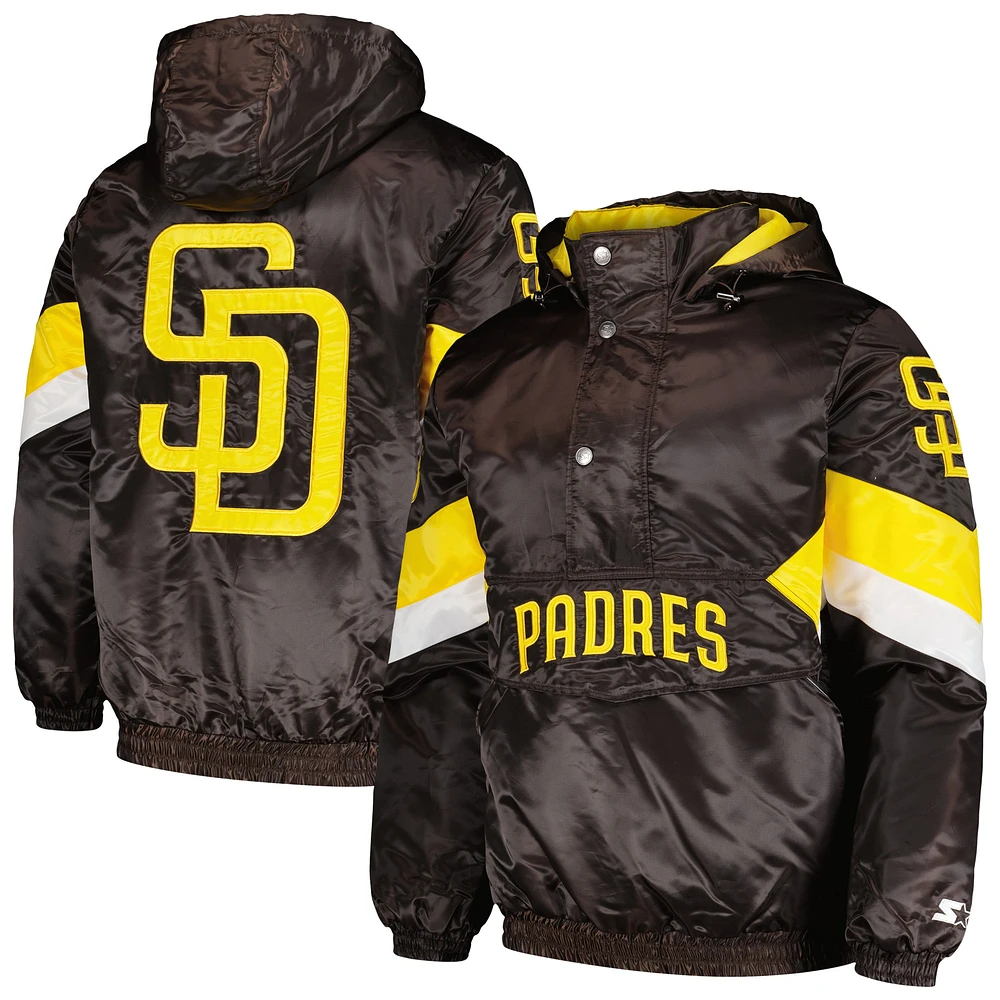 Veste à capuche demi-zip Starter marron San Diego Padres Force Play II pour hommes