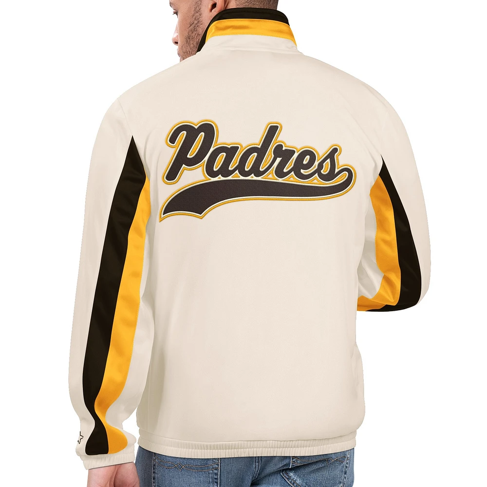 Men's Starter White San Diego Padres Rebound Full-Zip Track Jacket