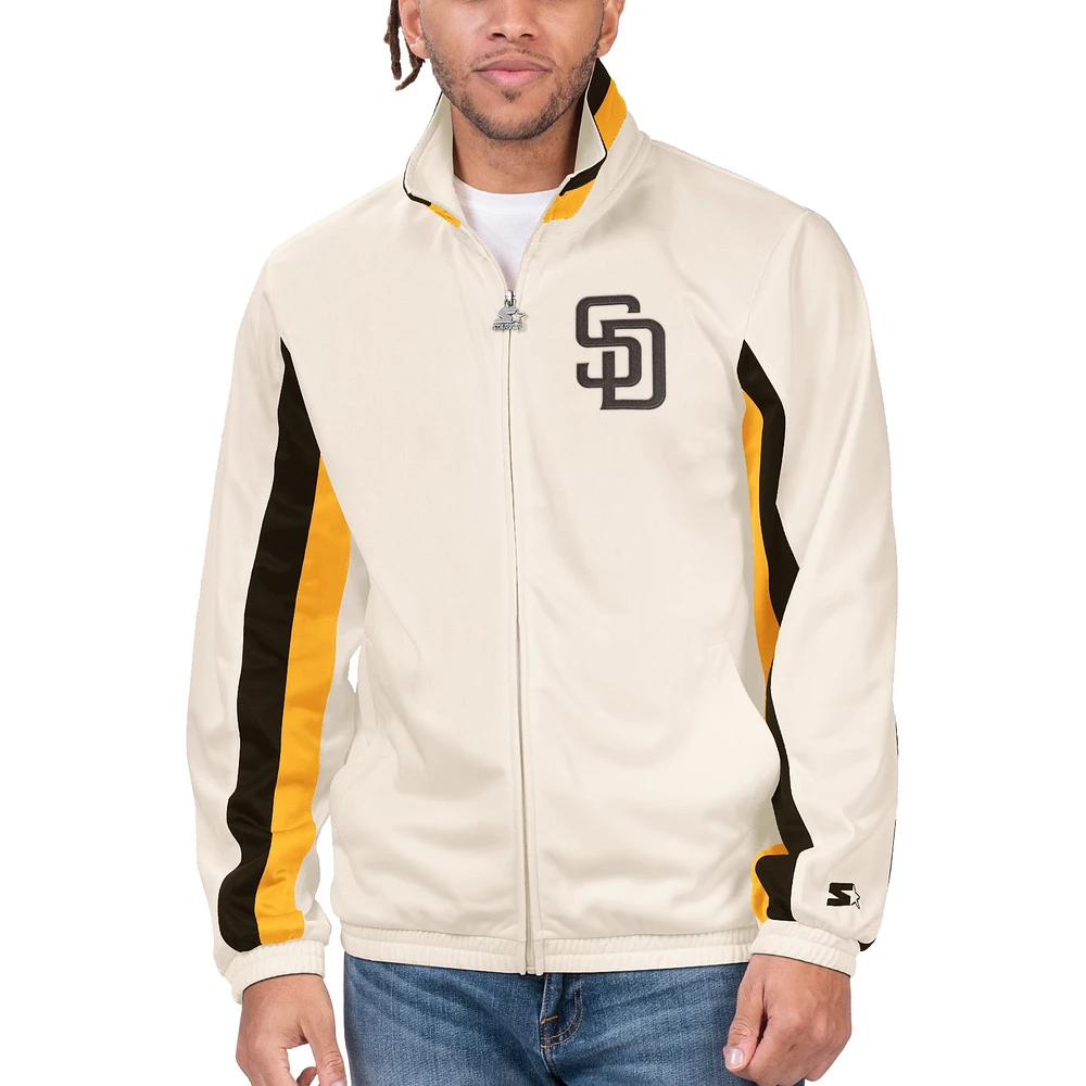 Men's Starter White San Diego Padres Rebound Full-Zip Track Jacket