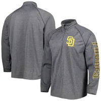 Haut à quart de zip raglan Stitches Heather Grey pour hommes des Padres San Diego