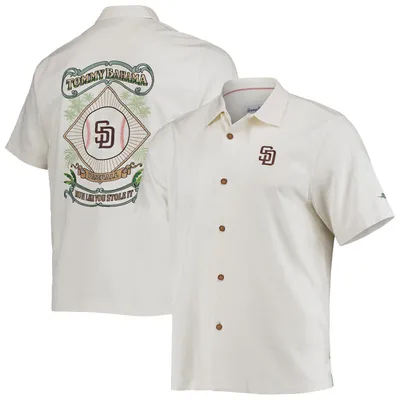 San Diego Padres Tommy Bahama Aloha America Button-Up Shirt - Cream