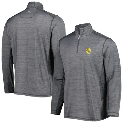 Men's Tommy Bahama Gray San Diego Padres Delray IslandZone Half-Zip Top