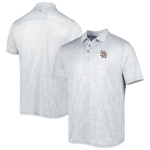 Polo Tommy Bahama gris San Diego Padres IslandZone Pineapple Palm Coast pour homme