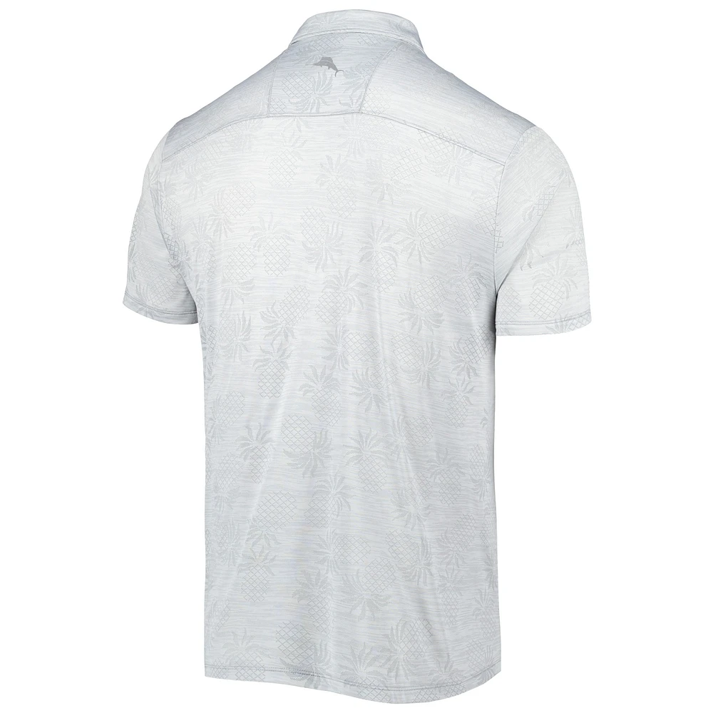 Men's Tommy Bahama Gray San Diego Padres IslandZone Pineapple Palm Coast Polo