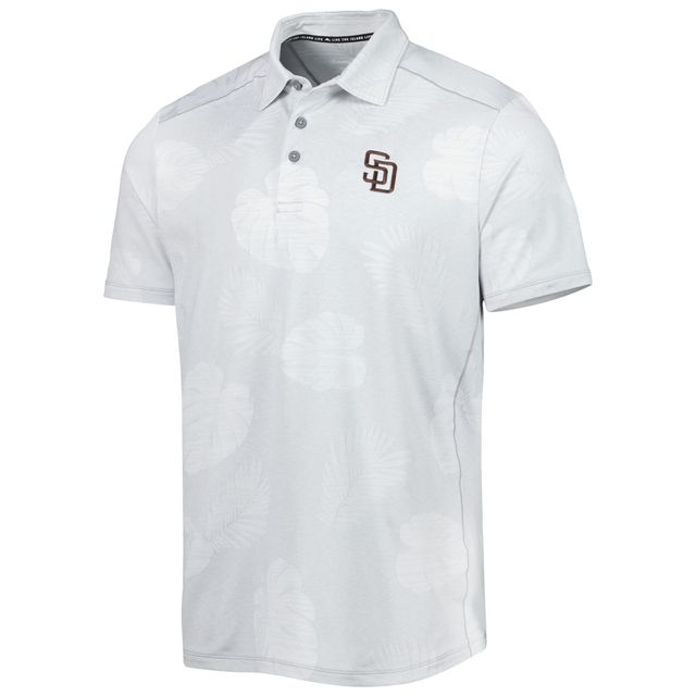 Polo Tommy Bahama gris San Diego Padres Palm Coast Delray Fond IslandZone pour homme