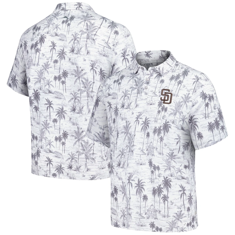 Men's Tommy Bahama Gray San Diego Padres Sport Cabana Shores IslandZone Tri-Blend Polo