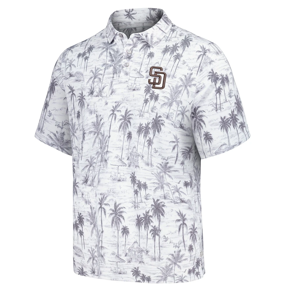 Men's Tommy Bahama Gray San Diego Padres Sport Cabana Shores IslandZone Tri-Blend Polo