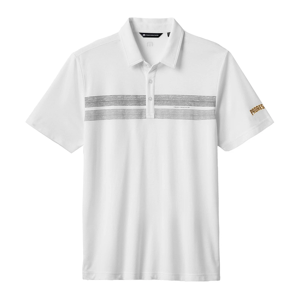 Men's TravisMathew White San Diego Padres Top Recruit Tri-Blend Polo