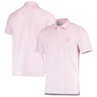 Men's Vineyard Vines Pink/White San Diego Padres Bradley Stripe Polo
