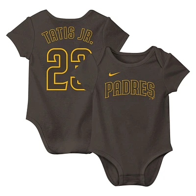 Newborn & Infant Nike Fernando Tatis Jr. Brown San Diego Padres Fuse Name Number Bodysuit