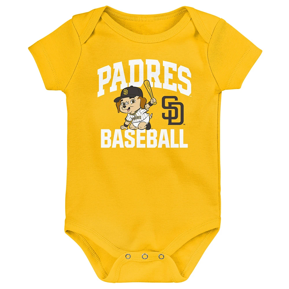 Ensemble de trois bodies pour nouveau-né San Diego Padres Batter Up