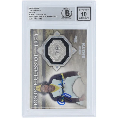 Ozzie Smith San Diego Padres Autographié 2014 Topps Class Rings Silver Relic #CR-46 Beckett Fanatics Witnessed Authenticated 10 Card