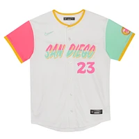 Maillot de joueur Nike Fernando Tatis Jr. blanc des Padres San Diego City Connect Limited pour enfants d'âge préscolaire