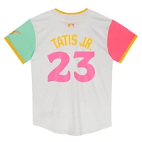 Maillot de joueur Nike Fernando Tatis Jr. blanc des Padres San Diego City Connect Limited pour enfants d'âge préscolaire