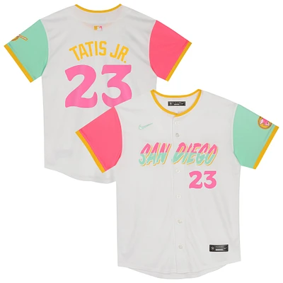 Maillot de joueur Nike Fernando Tatis Jr. blanc des Padres San Diego City Connect Limited pour enfants d'âge préscolaire