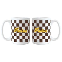 Lot de 2 tasses à motif de damier de 15 oz des Padres de San Diego