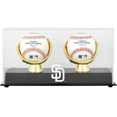 Vitrine de présentation avec double logo de baseball des Padres de San Diego Gold Glove