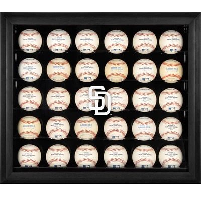 Vitrine de présentation encadrée noire pour 30 boules avec logo des Padres de San Diego